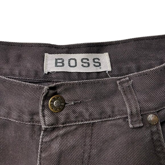 Y2K Vintage BOSS denim shorts baggy highwaisted faded brown wash streetwear. - Picture 5 of 6